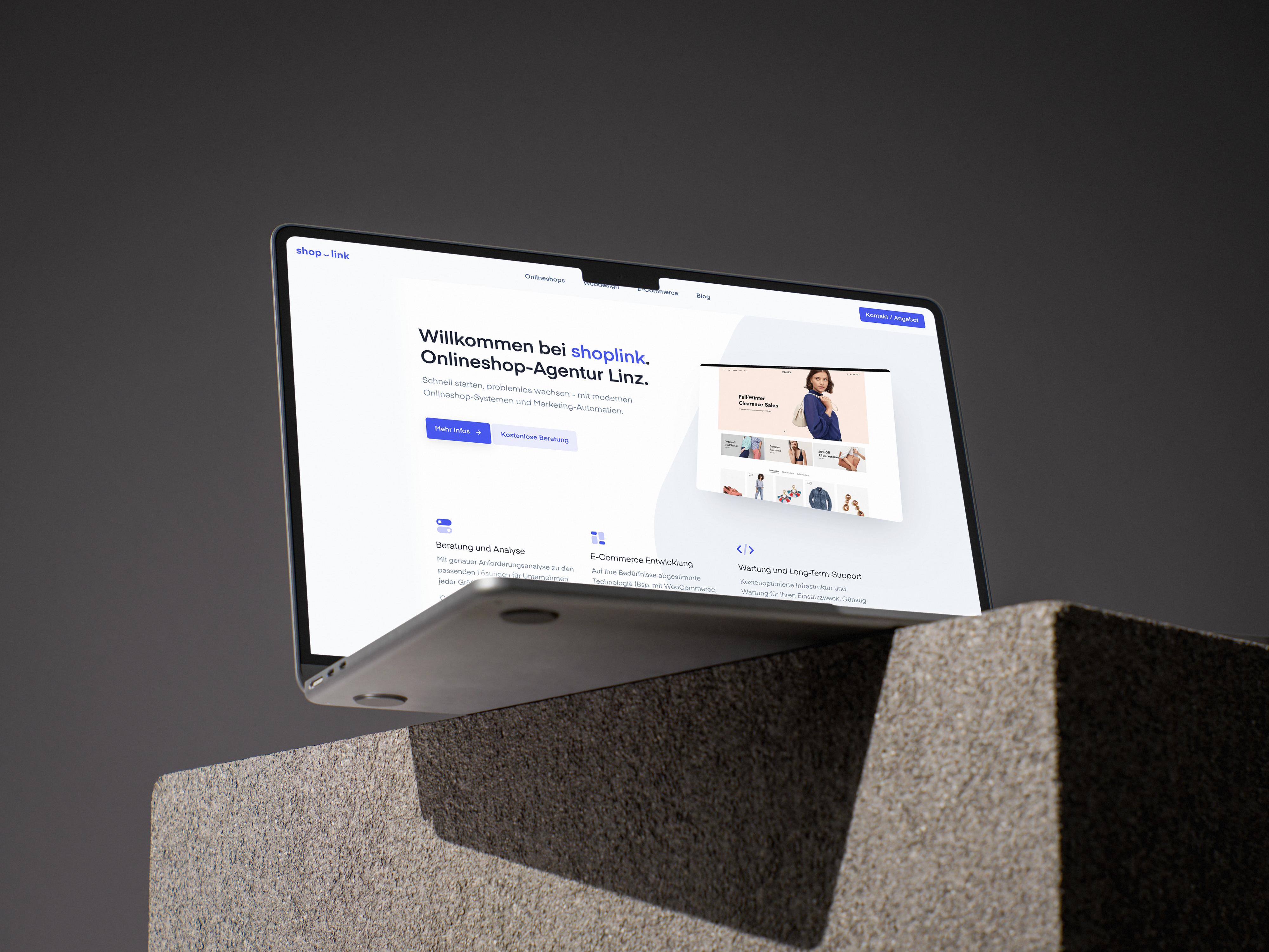 Desktop View of Shoplink Website